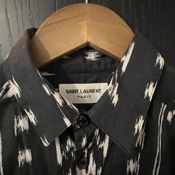 SAINT LAURENT AZTEC PRINT BUTTON DOWN SHIRT - Picture 2 of 3